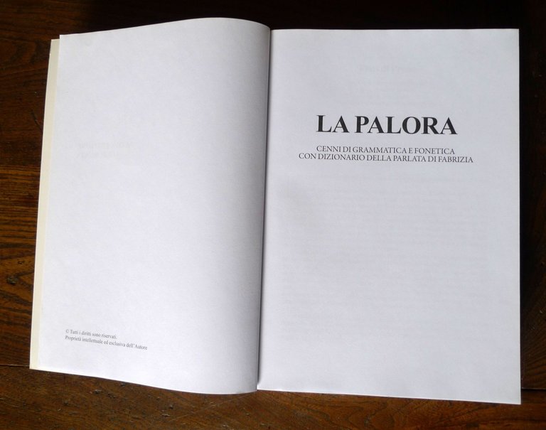 Carè,LA PALORA.CENNI DI GRAMMATICA,FONETICA.PARLATA FABRIZIA,2017[VIBO,CALABRIA