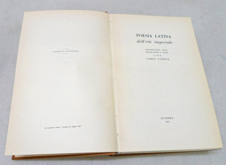 Carena,POESIA LATINA DELL'ETÀ IMPERIALE,1957 Guanda[italiano/latino
