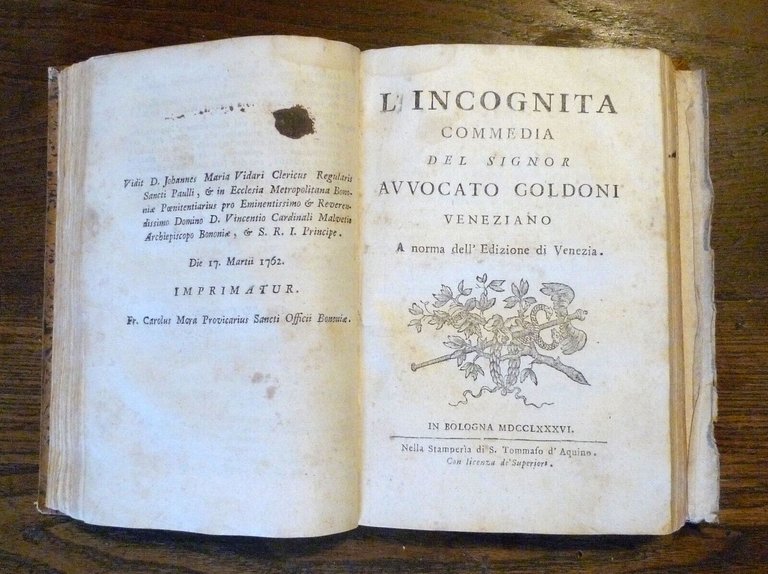 CARLO GOLDONI,COMMEDIE,1762-1794 Bologna Stamperia di San Tommaso d'Aquino