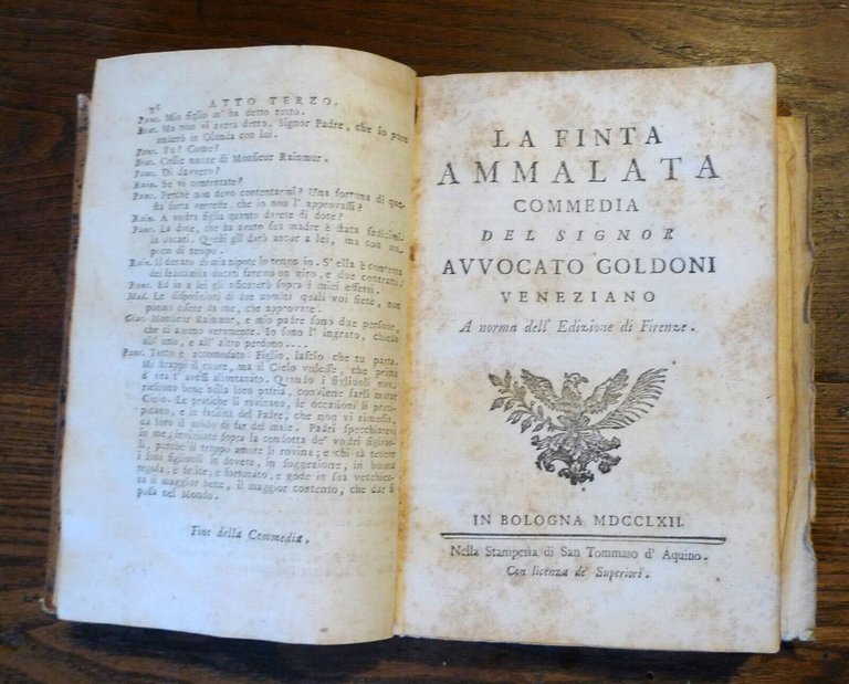 CARLO GOLDONI,COMMEDIE,1762-1794 Bologna Stamperia di San Tommaso d'Aquino