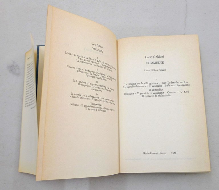 Carlo Goldoni,COMMEDIE IV,1979 Einaudi[teatro,Ringger,Il gondoliere veneziano