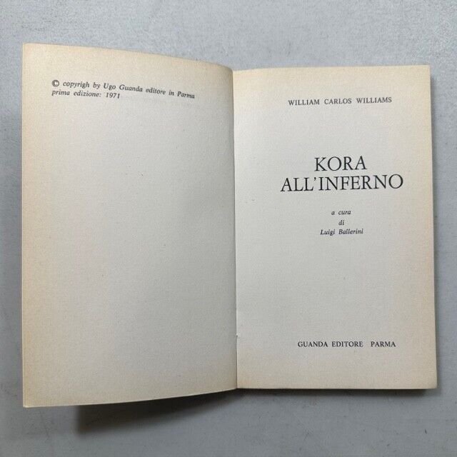Carlos Williams,KORA ALL’INFERNO, Guanda 1971