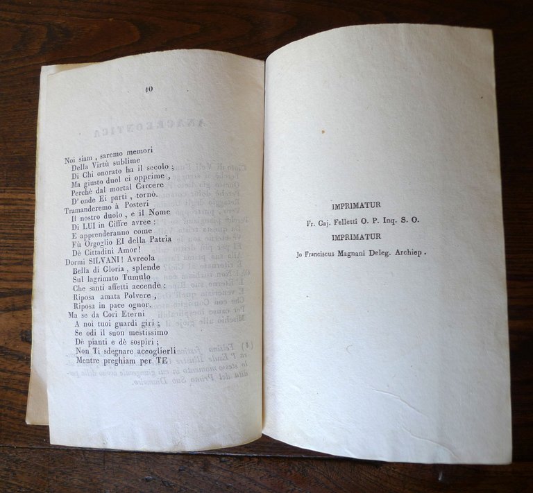 CARMI FUNEBRI CONSACRATI ALLA MEMORIA DELL'ILLUSTRE ANTONIO SILVANI,1847 Bologna | Immagine Gallery 6