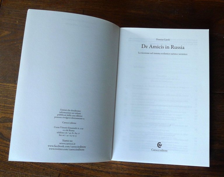 Caroli,DE AMICIS IN RUSSIA.La ricezione nel sistema scolastico,2020 Carocci