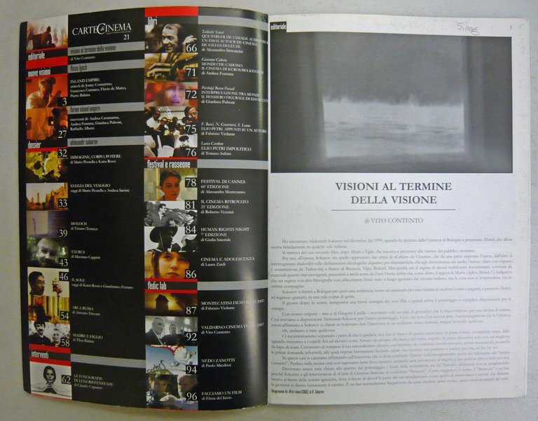 CARTE DI CINEMA n.21 2007.SPECIALE INLAND EMPIRE[Sokurov,Deleuze,Riefenstahl