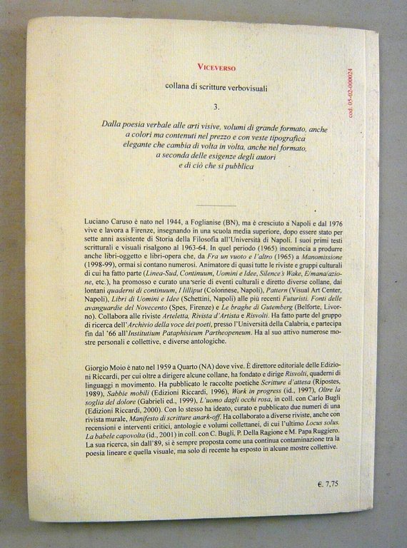 Caruso/Moio,UN VIBRATO CONTINUO,2002 Riccardi[poesia,arte,scritture verbovisuali