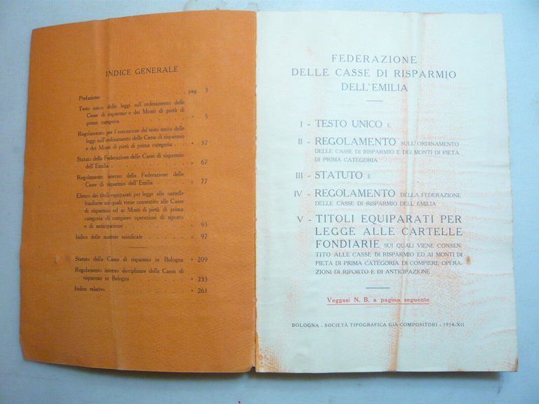 CASSA DI RISPARMIO IN BOLOGNA,Società tipografica già Compositori,Bologna,1934