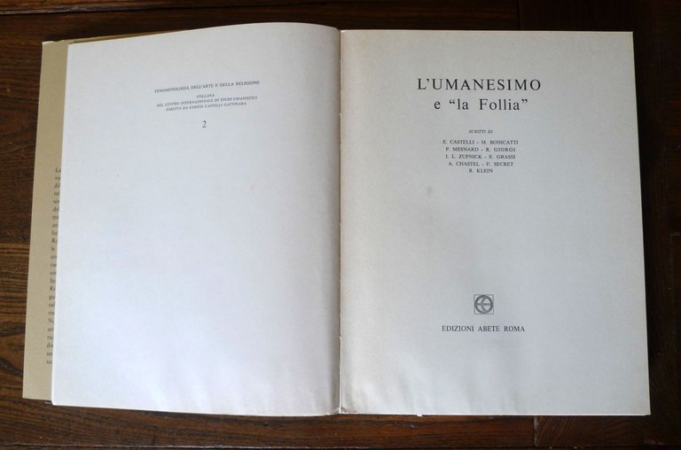 Castelli,L'UMANESIMO E LA FOLLIA,1971 Abete[arte,simboli ermetici,Robert Klein