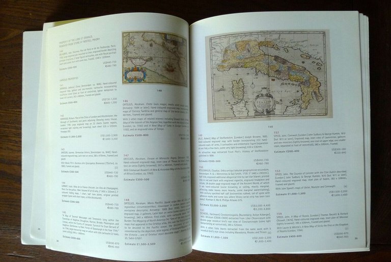 CATALOGO ASTA 2001 CHRISTIE'S.PRINTED BOOKS,INCLUDING MAPS AND ATLASES,TRAVEL