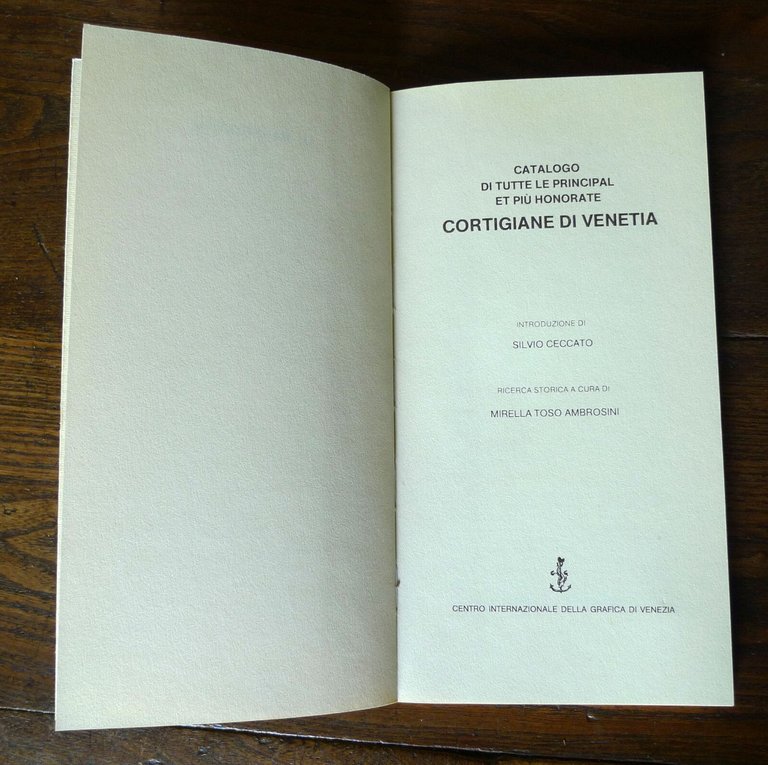 CATALOGO..CORTIGIANE DI VENETIA 1984 Centro Int.della Grafica di Venezia