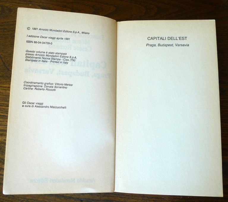 Cataluccio,CAPITALI DELL'EST.PRAGA,BUDAPEST,VARSAVIA,1991 OSCAR Mondadori[VIAGGI