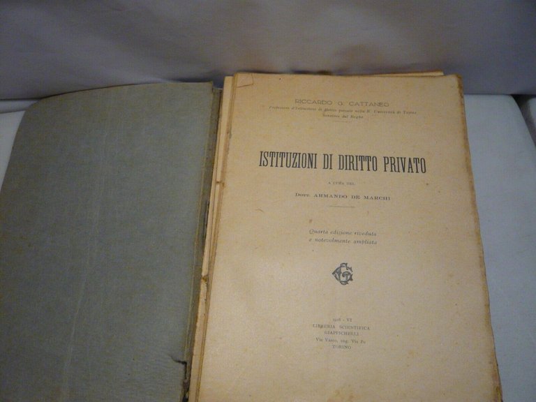 Cattaneo,ISTITUZIONI DI DIRITTO PRIVATO,Giappichelli, Torino, 1928