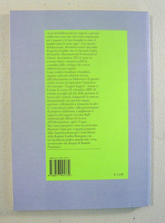 Cavazza,LEGGERE LEGGERI,2006[Emilia-Romagna,SERVIZI BIBLIOTECARI PER RAGAZZI