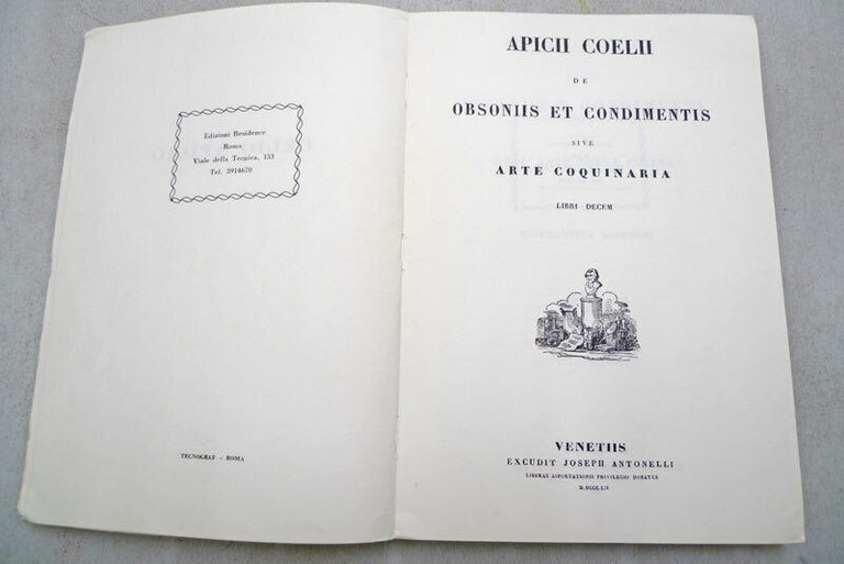 Celio Apicio,DELLE VIVANDE E CONDIMENTI,DELL'ARTE DELLA CUCINA,1852[anastatica