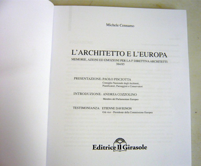 Cennamo,L’ARCHITETTO E L’EUROPA,2010[architettura,direttiva architetti 384/85
