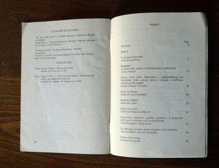 CENTRO CULTURALE VIRGINIA WOOLF,PROGRAMMA 1984[Università delle donne,femminismo