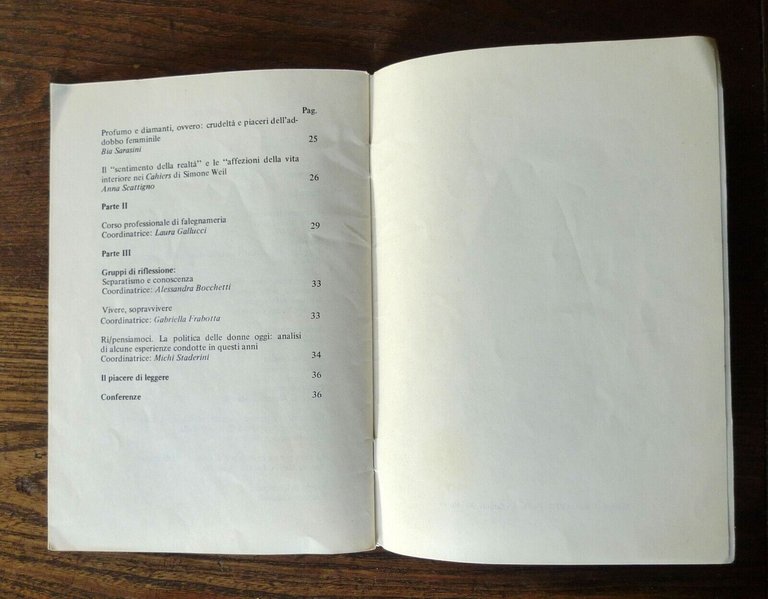 CENTRO CULTURALE VIRGINIA WOOLF,PROGRAMMA 1984[Università delle donne,femminismo