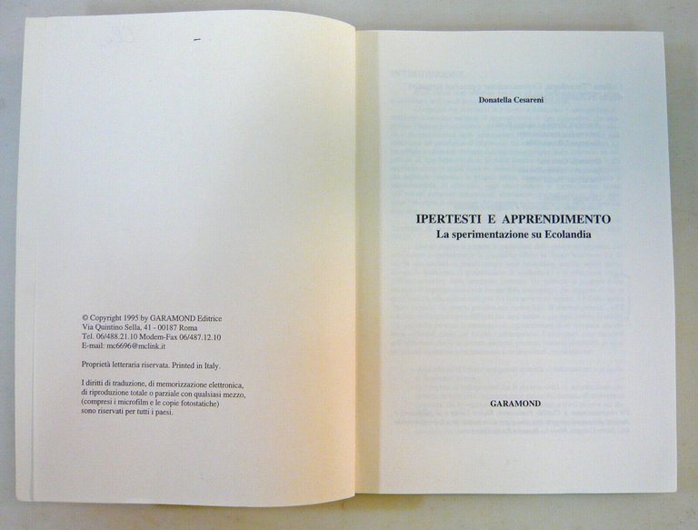 Cesareni,IPERTESTI E APPRENDIMENTO,1995 Garamond[computer,didattica,Ecolandia