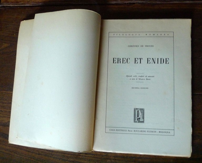 Chrétien de Troyes,EREC ET ENIDE,1963 Patron[italiano/francese,FILOLOGIA ROMANZA