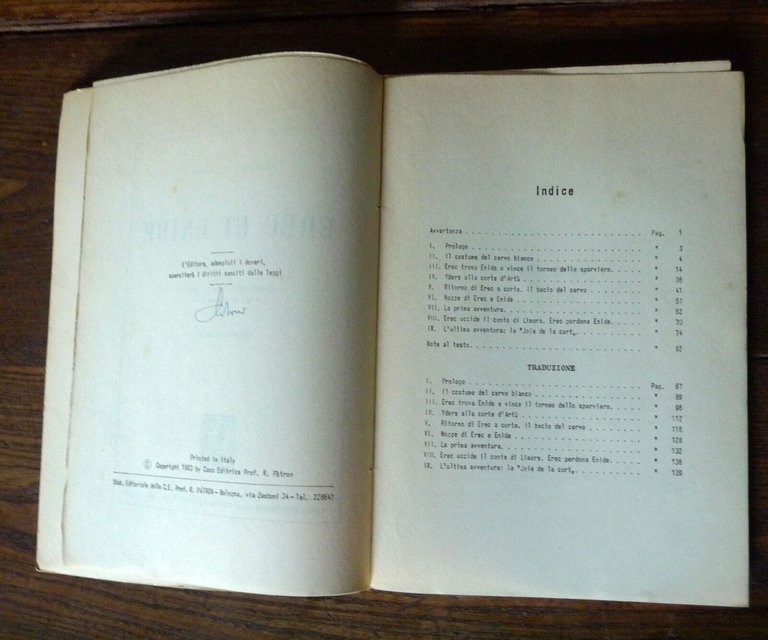 Chrétien de Troyes,EREC ET ENIDE,1963 Patron[italiano/francese,FILOLOGIA ROMANZA