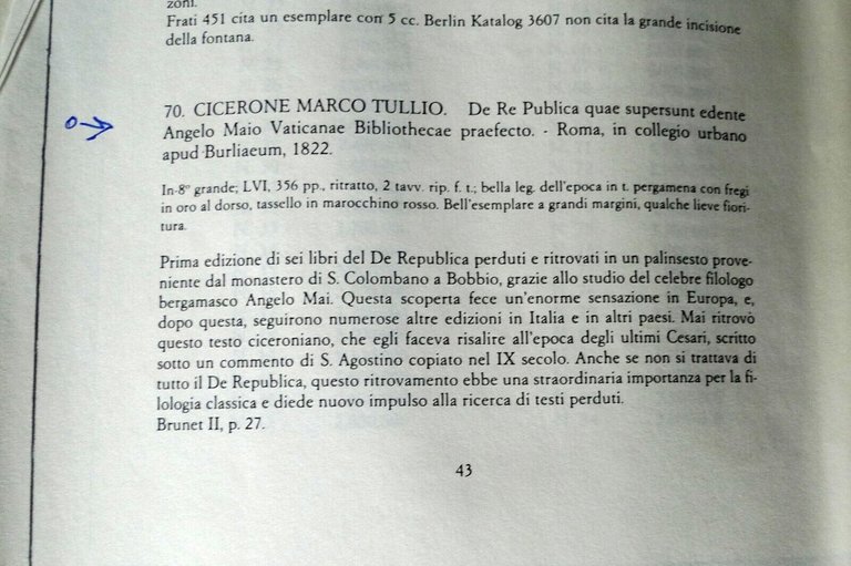 Cicerone,M.TULLI CICERONIS DE RE PUBLICA,1822[ANGELO MAI