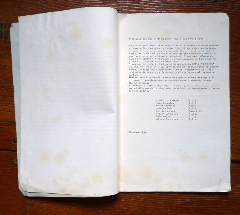 CILE.BOLLETTINO MIGUEL ENRIQUEZ 1981.MIR.Movimiento de Izquierda Revolucionaria