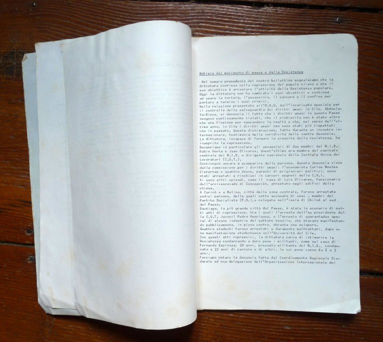 CILE.BOLLETTINO MIGUEL ENRIQUEZ 1981.MIR.Movimiento de Izquierda Revolucionaria