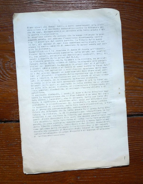 CILE.BOLLETTINO MIGUEL ENRIQUEZ 1981.MIR.Movimiento de Izquierda Revolucionaria