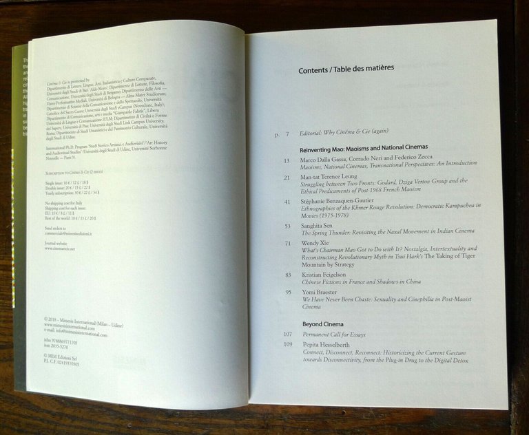 CINEMA & CIE.INTERNATIONAL FILM STUDIES JOURNAL n.30 2018[REINVENTING MAO