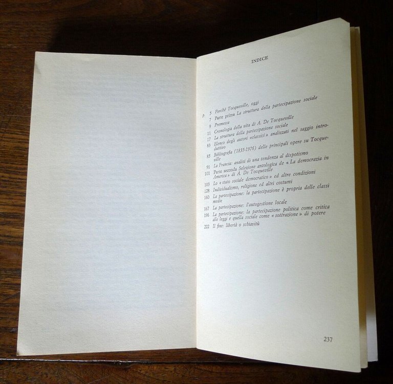 Cipolla,TOCQUEVILLE:IL TEORICO DELLA PARTECIPAZIONE,1978 Cappelli[POLITICA