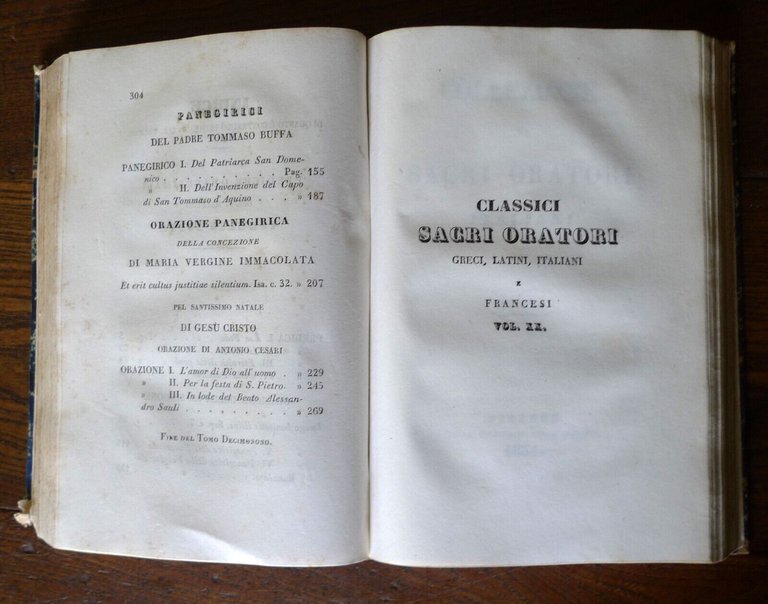CLASSICI SACRI ORATORI ITALIANI E FRANCESI,1833 Tip.della Speranza[RELIGIONE