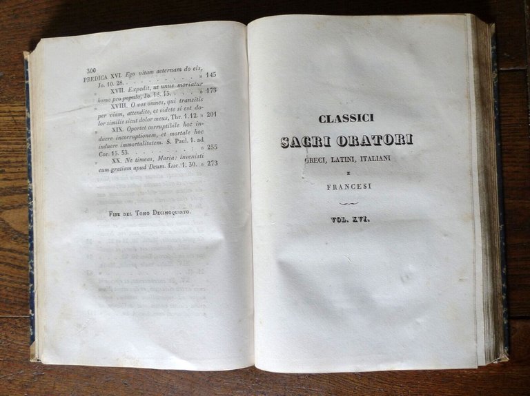 CLASSICI SACRI ORATORI ITALIANI E FRANCESI,1833 Tip.della Speranza[RELIGIONE