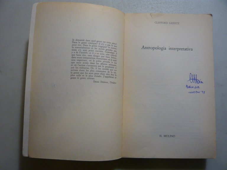 Clifford Geertz, ANTROPOLOGIA INTERPRETATIVA, Il Mulino 1998