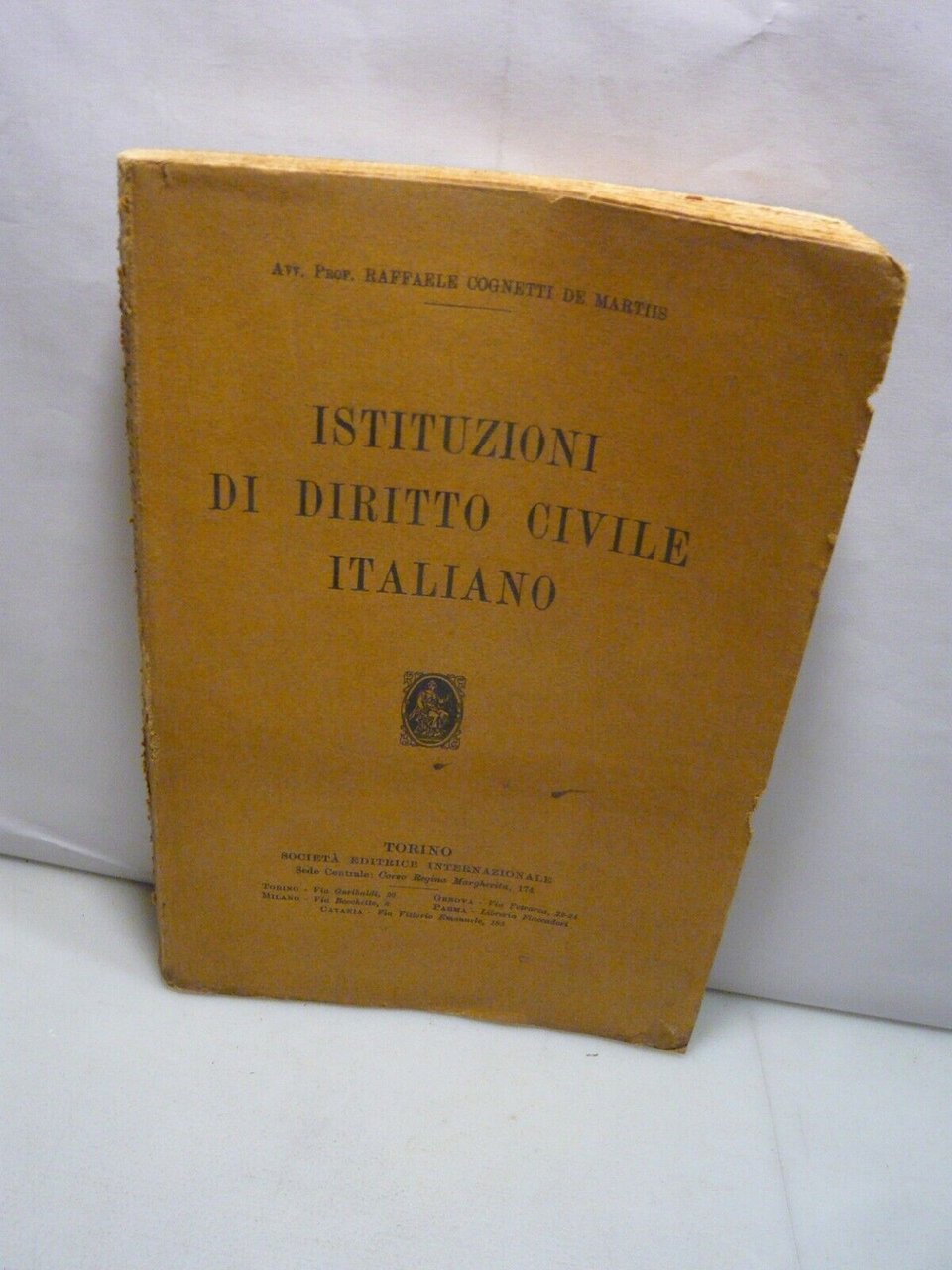 Cognetti de Martiis ISTITUZIONI DI DIRITTO CIVILE ITALIANO,Torino, 1924