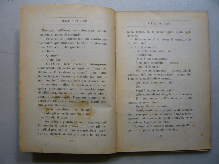 Collodi Nipote,I FAMOSI TRE.Piccola Storia,R. Bemporad 1924[Paolo Lorenzini