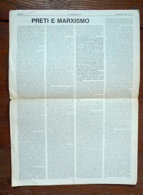 COMBAT PER IL PARTITO COMUNISTA INTERNAZIONALE ANNO I N.7/8 1984[PCINT