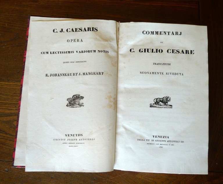 COMMENTARI DI C.GIULIO CESARE/SALLUSTIO,OPERE,1836-40 Antonelli[italiano/latino