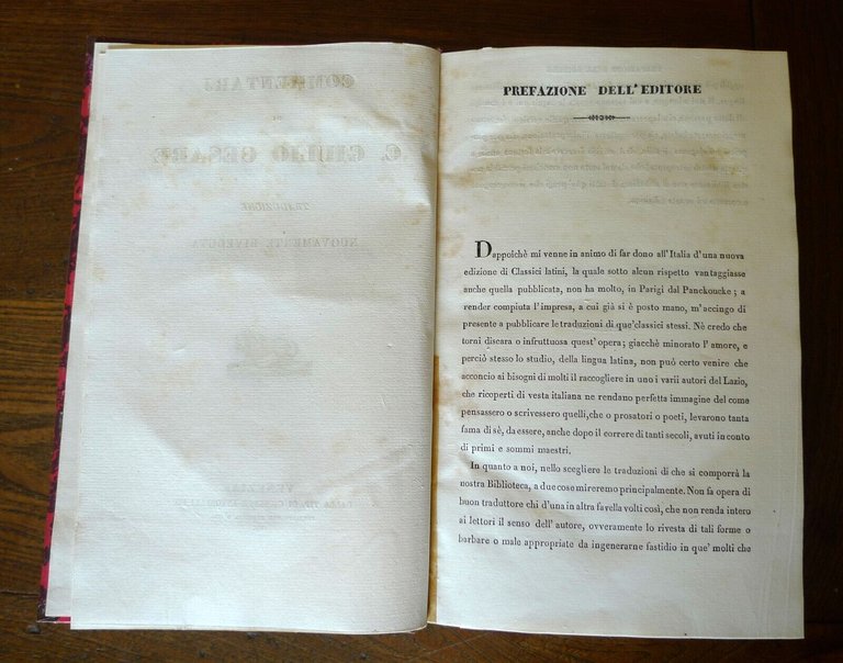 COMMENTARI DI C.GIULIO CESARE/SALLUSTIO,OPERE,1836-40 Antonelli[italiano/latino