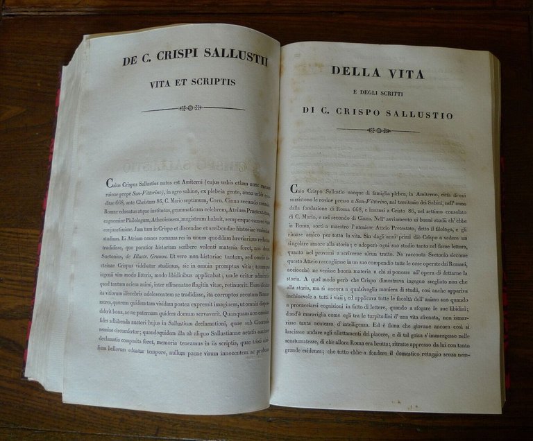 COMMENTARI DI C.GIULIO CESARE/SALLUSTIO,OPERE,1836-40 Antonelli[italiano/latino