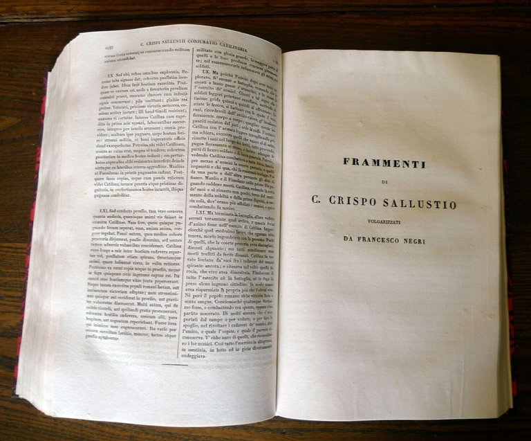 COMMENTARI DI C.GIULIO CESARE/SALLUSTIO,OPERE,1836-40 Antonelli[italiano/latino