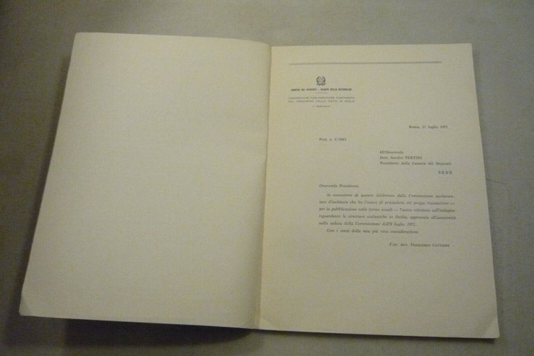 COMMISSIONE PARLAMENTARE D’INCHIESTA SUL FENOMENO DELLA MAFIA IN SICILIA,4 voll.