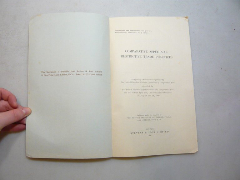 COMPARATIVE ASPECTS OF RESTRICTIVE TRADE PRACTICES,1961[commercio