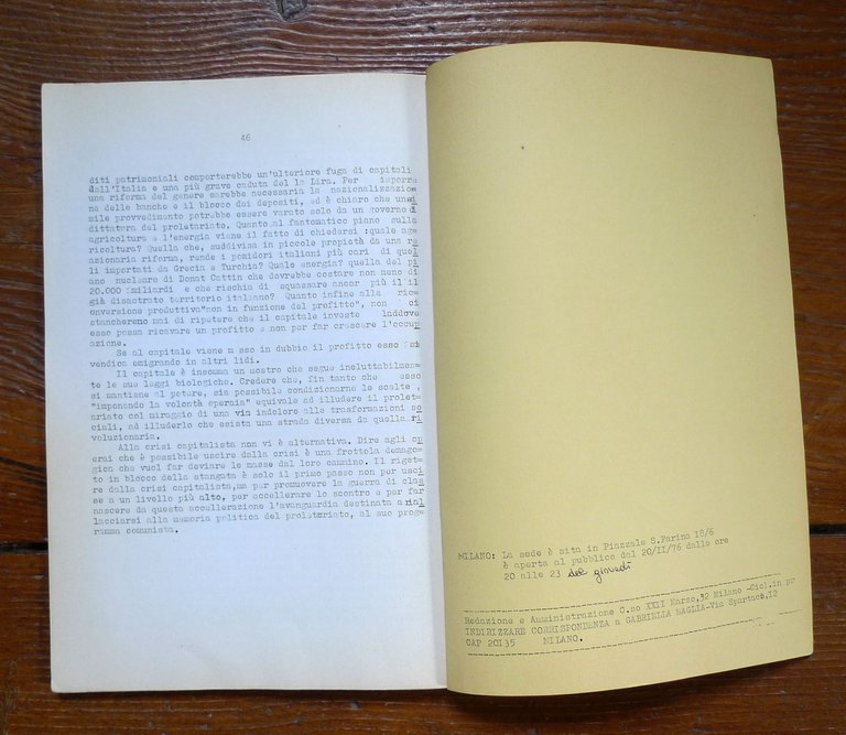 COMUNISMO n.7 Ott.1976.Rivista semestrale del Gruppo Sinistra Internazionalista