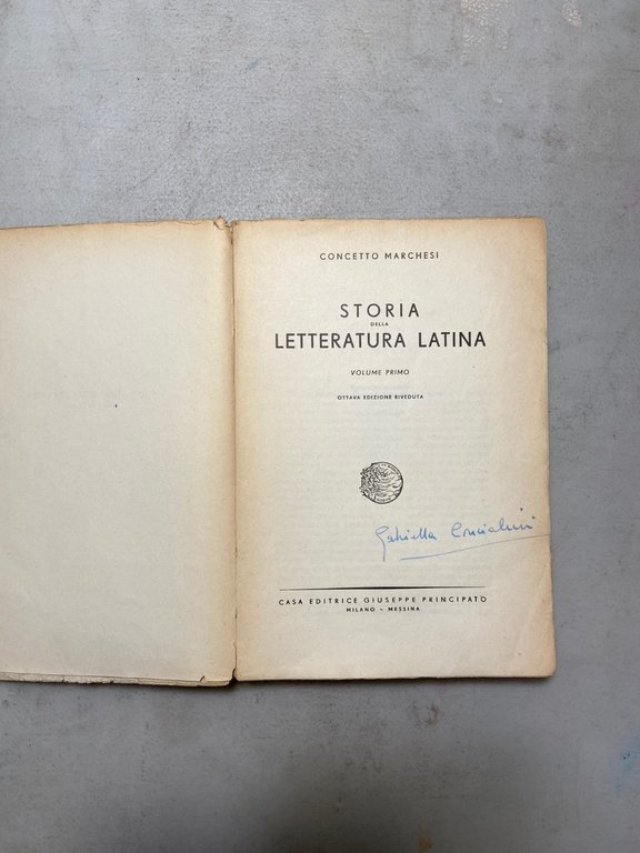 Concetto Marchesi STORIA DELLA LETTERATURA LATINA voll. 1 e 2,1940/50 | Immagine Gallery 6