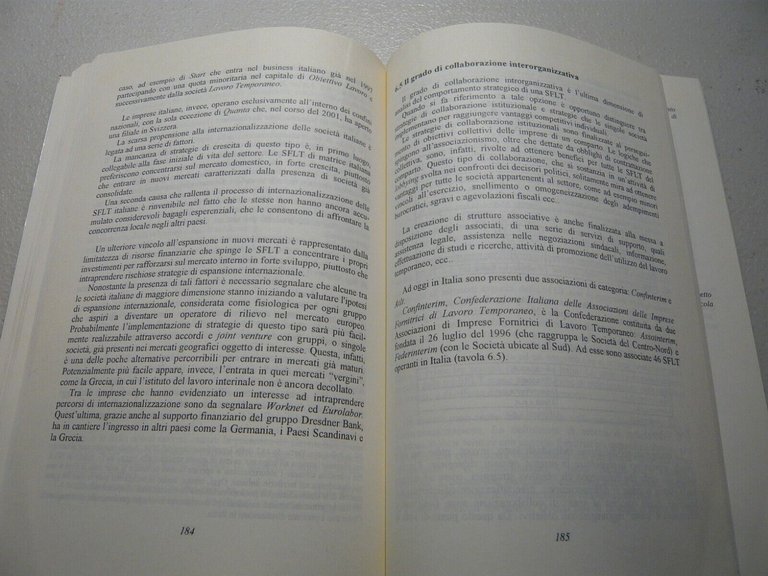 Consiglio,Moschera,LE SOCIETA’ DI FORNITURA DI LAVORO TEMPORANEO IN ITALIA, 2001