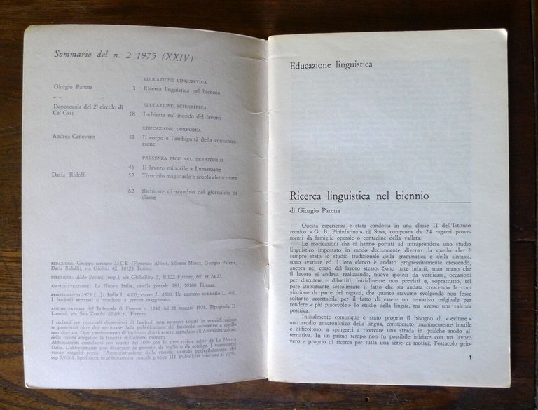 COOPERAZIONE EDUCATIVA n.2 1975,La Nuova Italia[scuola,pedagogia,linguistica