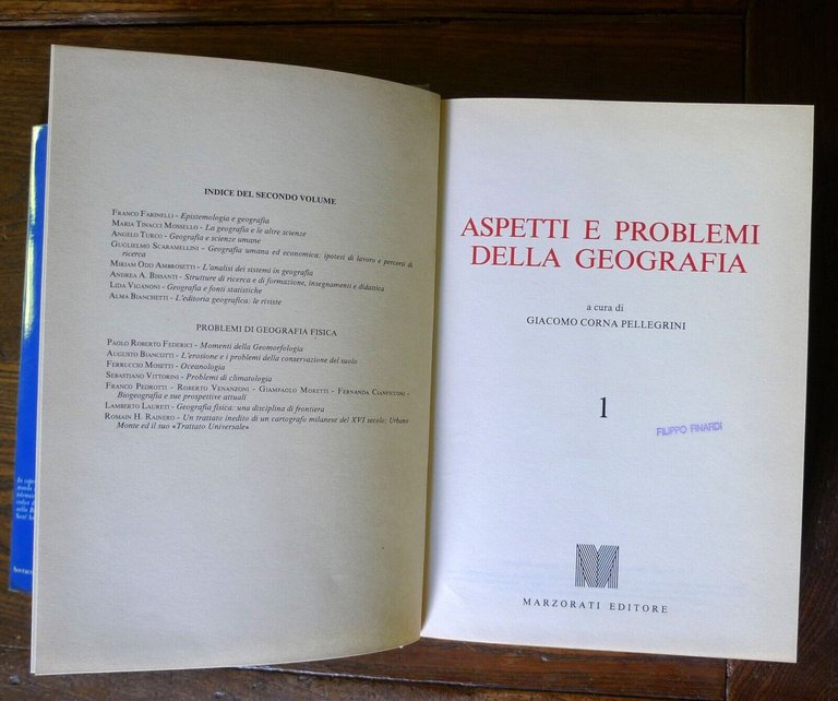 Corna Pellegrini,ASPETTI E PROBLEMI DELLA GEOGRAFIA,1987 Marzorati