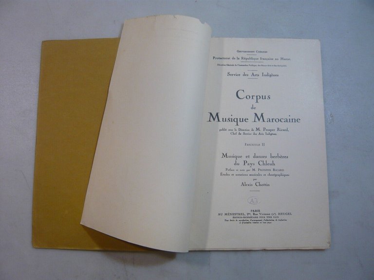 CORPUS DE MUSIQUE MAROCAINE (Fascicule II),Heugel, Paris, 1933[musica berbera