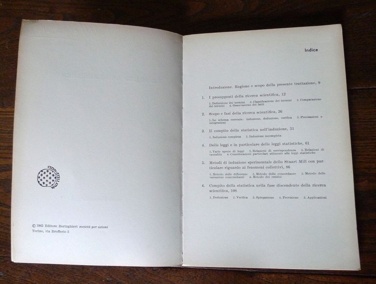 Corrado Gini,LA LOGICA NELLA STATISTICA,1962 Boringhieri