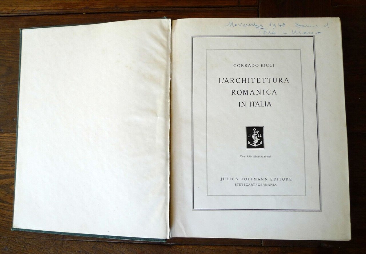 Corrado Ricci,L'ARCHITETTURA ROMANICA IN ITALIA,1925 Hoffmann[storia arte